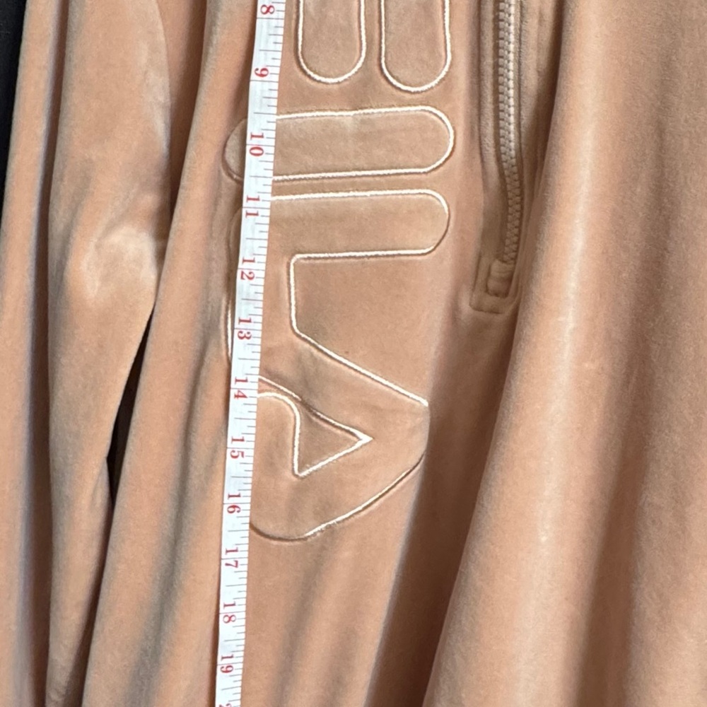 FILA Mauve Peach Pink Half-Zip Hoodie. COMFY - Picture 13 of 15